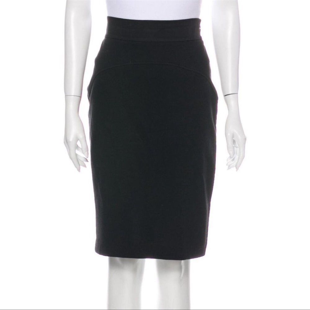 Diane Von Furstenburg Black Marta Pencil Skirt Size 4 - Picture 3 of 7